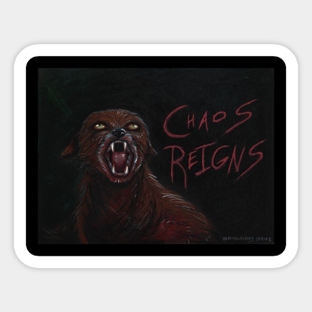 Chaos Reigns (Antichrist Fox) Sticker by Dead_Philosophy